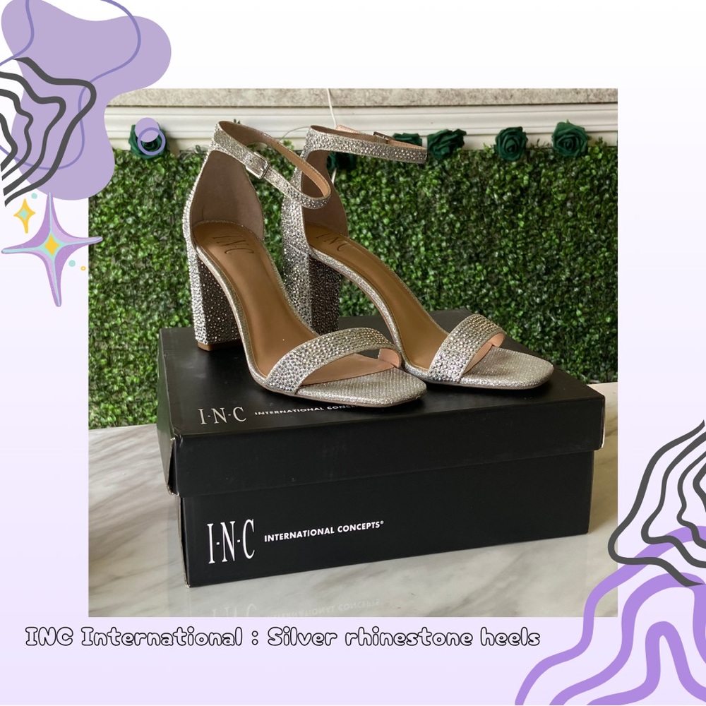 💜30% off sale💜 INC International concepts | Sliver rhinestone heels